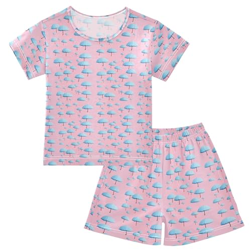 Umbrella Pink Pajama Set Pajamas Sleepwear Nightwear Loungewear Clothes Set B04024403