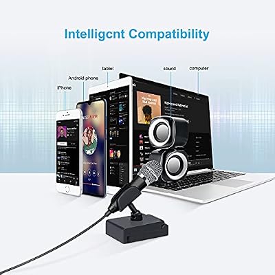 Mini Portable Vocal/Instrument Microphone for Voice Video Recording Singing,Vlogging, Podcasting, Tiny Microphone for iPhone Android Phone Computer Latop Notebook Tablet iPad(Black)