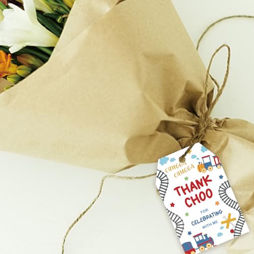 50 peças de etiquetas de agradecimento de trem, etiqueta de presente de lembrancinhas de trem ferrov