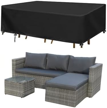 Landrip Funda Muebles Exterior Impermeable 200x160x70cm, 420D Oxford Funda de Mesa de Exterior Impermeables Funda de Muebles Exterior