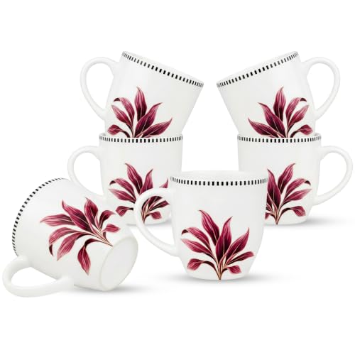 Image of Vistas Orchid Ceramic Mug Set of 4 for Coffee, 500ml Each | Microwave & Dishwasher Safe Coffee Mug | Matte Finish Coffee Cup | Mug Set, Perfect for Every Occasion, Coffee Cups & Mugs