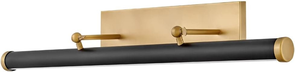 Hinkley Regis 32.5" Adjustable Integrated LED Accent Light, Picture Light Draws Attention to Art or Architectural Features, Install Up/Down, Acrylic Lens, Heritage Brass and Black Accent