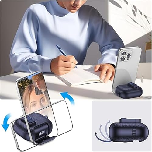 Ysnzaq Etui do AirPods Pro 3. generacji z klipsem blokującym i funkcją stojaka, skóra tekstura odporne na uderzenia etui ochronne z karabińczykiem do AirPod Pro 3 2025-PWZ Black