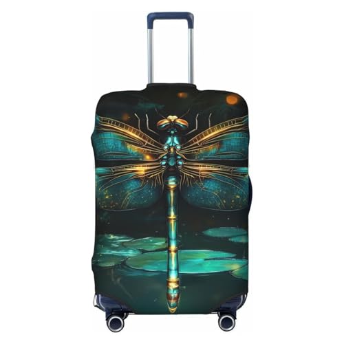Jewel Dragonfly Elastic Travel Luggage Cover, Washable Spandex Suitcase Protector, Anti-Scratch Fits 18-32 Inch