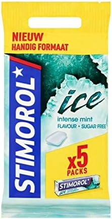 Intense Mint Chewing Gum | Stimorol | Ice Intense Mint Flavour Sugar Free 5 x 14g | Total Weight 70 Grams