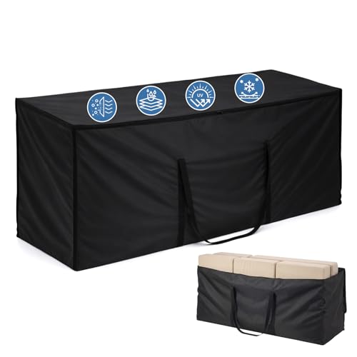 GARPROVM XXL Aufbewahrungstasche für Gartenpolster & Auflagen | Outdoor Gartenauflagen Aufbewahrungstasche Weiche Auflagentasche 420D Oxford Gewebe Wasserabweisend & Staubdicht | 200x60x80cm