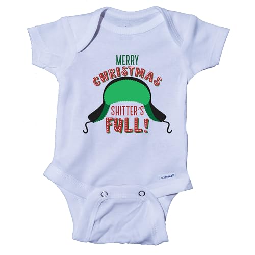Image of Ink Trendz Merry Christmas Shitter's Full Christmas Vacation Funny Griswald Cute Baby Onesie