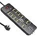 BESTTEN 10 Outlet All-in-One Surge Protector Power Strip with 2 USB Charging Ports (3.1A Total) and Phone/Ethernet/Coaxial Protection, 9-Foot Ultra Long Extension Cord, 3800 Joules, ETL Listed, Black