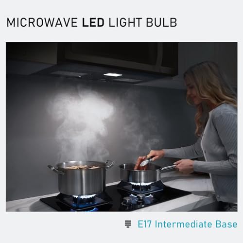 Image of Maelsrlg LED Microwave Light Bulbs Under Hood, E17 LED Bulb Dimmable for Range Hood 40W Equivalent, 3W 380 Lumens, LED Appliance Light Bulb Over Stove, Cool White 6000K, 2 Pack