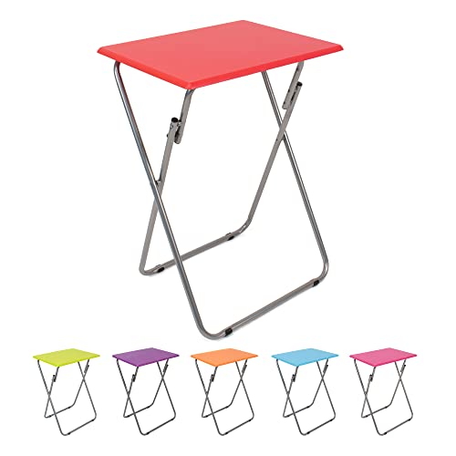 thesecrethome.es Mesa Plegable Portátil Multifuncional - Rectangular Pequeña Auxiliar Roja - Ideal para Terraza, Balcón, Camping, Jardín - 48x38x66 CM