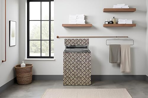 Image of Stylista Top Load Fully Automatic Washing Machine Cover Compatible for IFB 8 kg, 8.5 kg, 9 kg & 9.5 kg, Luxury Pattern Yellow