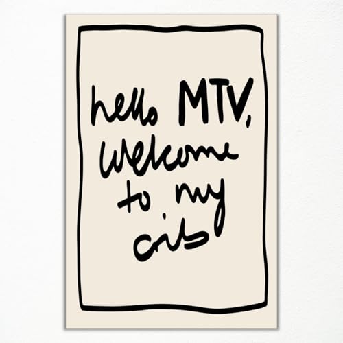 Hello MTV Welcome Wall Art Canvas 8x12 Unframed