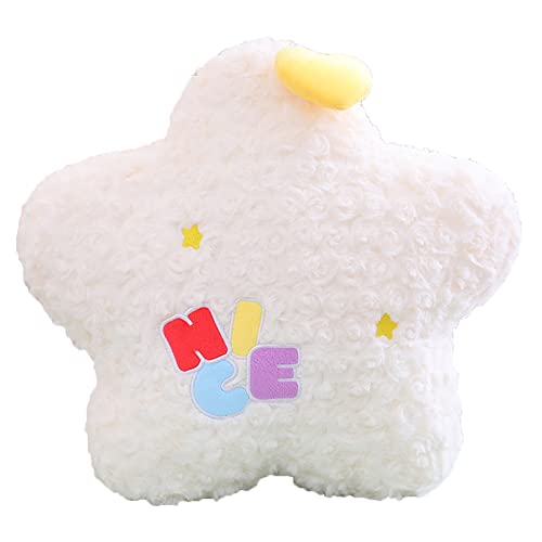 Simulation Star Moon Plush Pillow Sofa Bedding Decorative Throw Pillows Office Waist Lumbar Back Cushion Cute Plush Cushion (40cm/15.7inches, White Star)