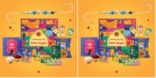 Image of GO DESi Fun Gift Hamper, Desi Popz, Dates & Dry Fruit Barfi, Coated Peanuts, Meetha Paan, Sweets & Snacks, Home Decor, Toran (Pack of 2)