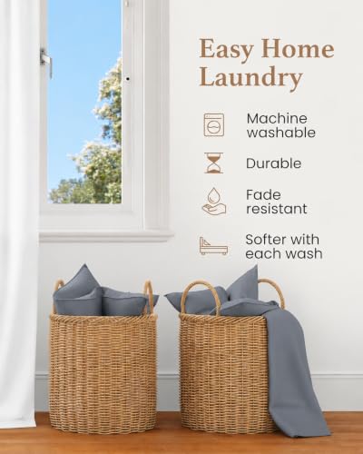 Image of 100% Egyptian Cotton Sheets King Size, 4 Piece, Slate Gray Sheets King Size