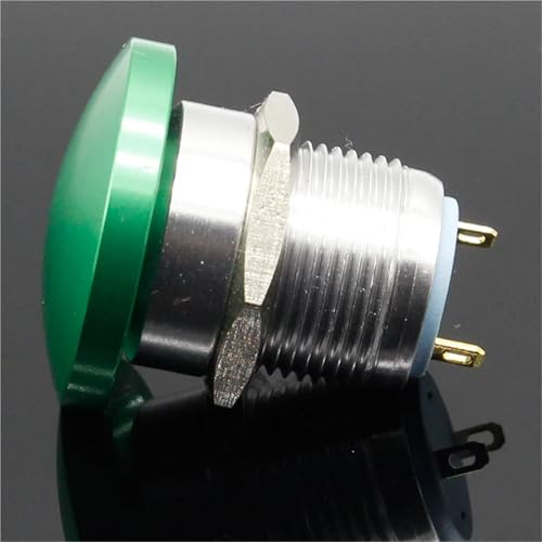 Bouton-poussoir de démarrage 16mm momentané avec vis verte pour contact NO 5A