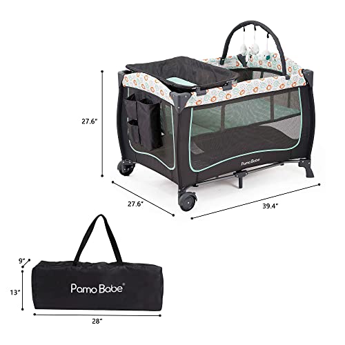 Pamo Babe Portable Crib For Baby Nursery Center Playard Baby Playpen Travel Crib Diaper Changer With Mattress #TOP5