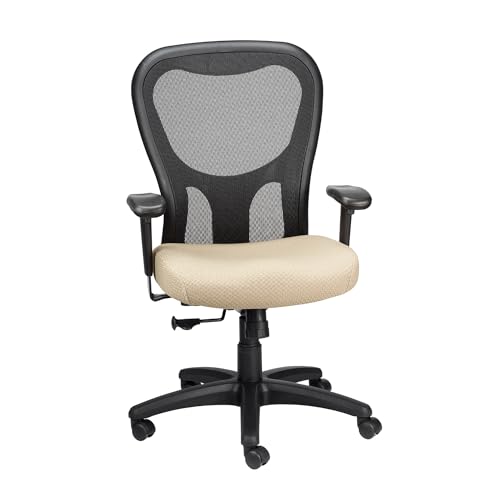 Image of Tempur-Pedic TP9000C Mesh Swivel Task Chair with Tempur Material, Cooling Gel Layer, Adjustable Armrests, and Lumbar Support, Beige