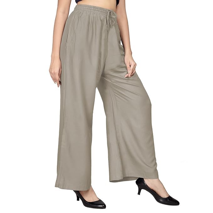 Image of BENKILS Women's Cotton Reyon Regular Fit Palazzo Pants - Available Size - M to 6XL