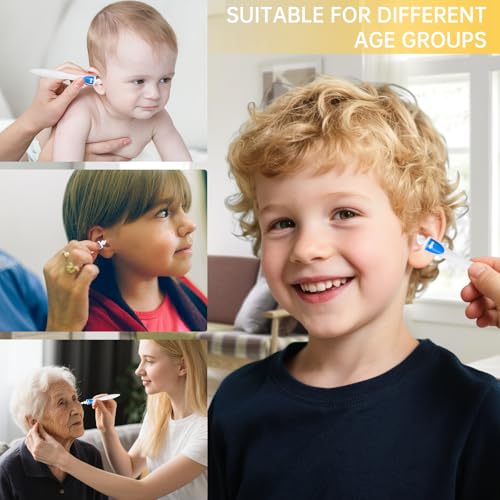 Ohrreinigungsset,360°Spirale Silikon Ohrreinige,Ohrenschmalz Entferner Kinder,Ohrreiniger für Erwachsene,Festsitzender Ohrenschmalz,Sicheres und Weiches Ear Cleaner mit 16 Abwaschbaren Ersatzköpfen