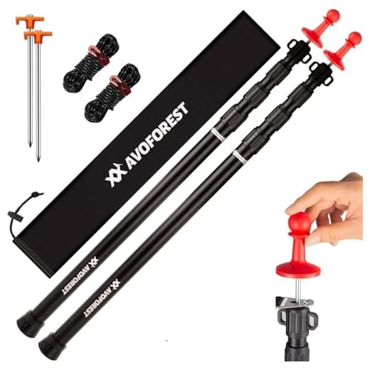Heavy Duty Adjustable Tarp Poles Set