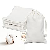 OFFASST 20 Piezas Bolsitas de Tela 25x30cm con Cordón, Bolsas Regalo Pequeñas Reutilizables para Bodas, Cumpleaños, Navidad, Joyas y DIY