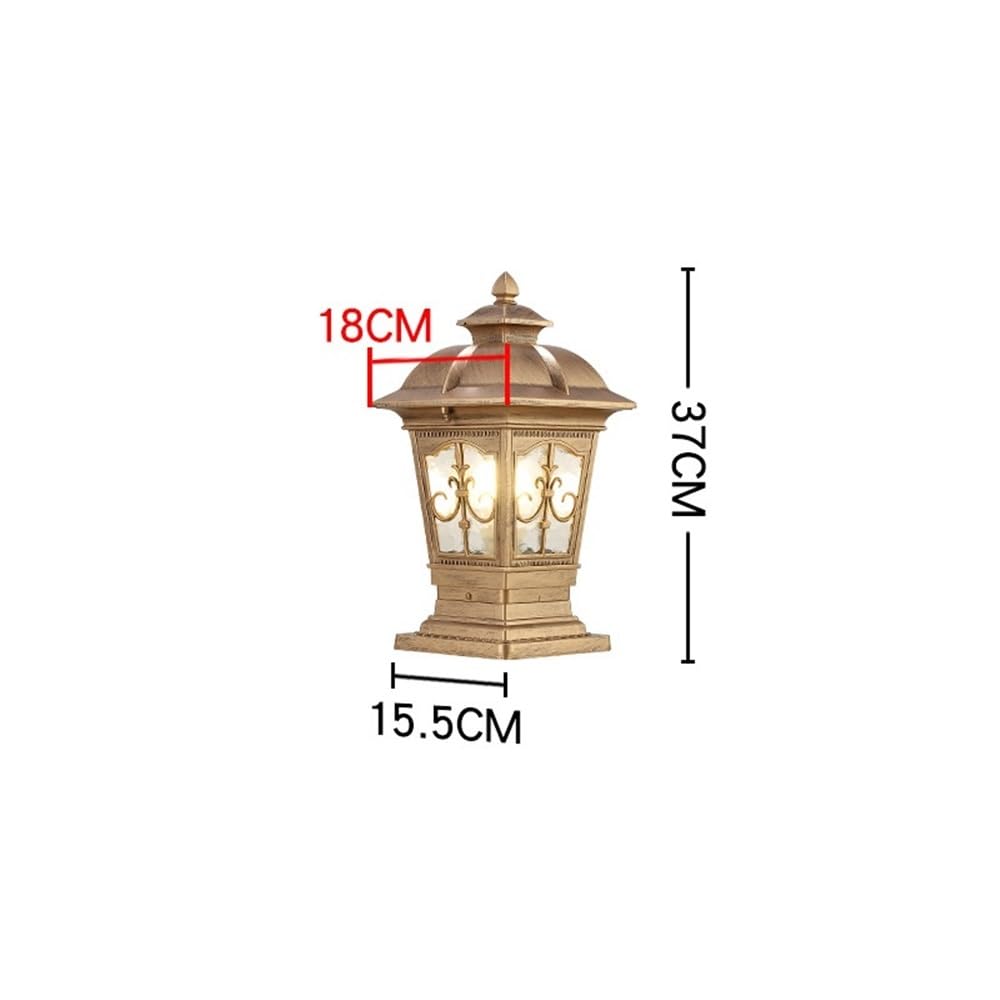 Traditionelle Solar-Sockelleuchten for den Außenbereich, Retro-Glas, for Gartenlandschaft, Säulenlaterne, Terrassensäulenlampe(Bronze)