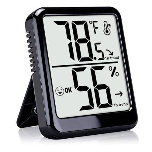 Ayawiss Room Thermometer Indoor Hygrometer Humidity Meter Gauge Digital Temperature and Humidity Sensor Monitor for Home Office House Pets Plants - AAA Battery Included