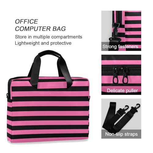 Bolso para laptop 15.6" cruzado rosa y negro miniatura 6