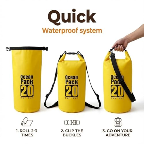 Image of Floating Waterproof Dry Bag for Kayaking Boating Paddle Boarding | 5L /10L /15L /20L /30L Lightweight Small Waterproof Backpack Keeps Gear Dry And Afloat For Hiking Camping Beach With Roll Top