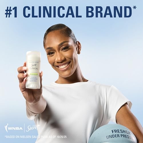 Image of Secret Clinical Strength 100HR Defense, Invisible Solid Antiperspirant Deodorant for Women, A'Ja Wilson Edition, Triple Threat Sweat Protection, Hyaluronic Acid, Court Queen Citrus Scent, 2.6 oz