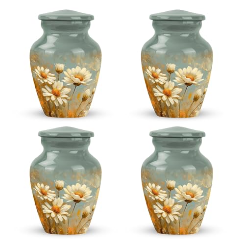 Image of Flower Urn - Small Keepsake Mom Urn for Companion - Urns for Women (Size-3 inch, 4 pcs)