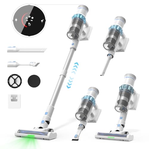 Vozascly W12 Nass Trockensauger Kabelloser Intelligenter 3 in 1 Staubsauger mit Wischfunktion für Trockene und Nasse Böden, Ideal Gegen Tierhaare
