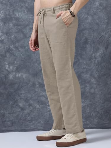 Image of Vogaan Men's Cotton Blend Casual Trousers Pants | Stylish Comfortable Trousers for Office Work and Outings