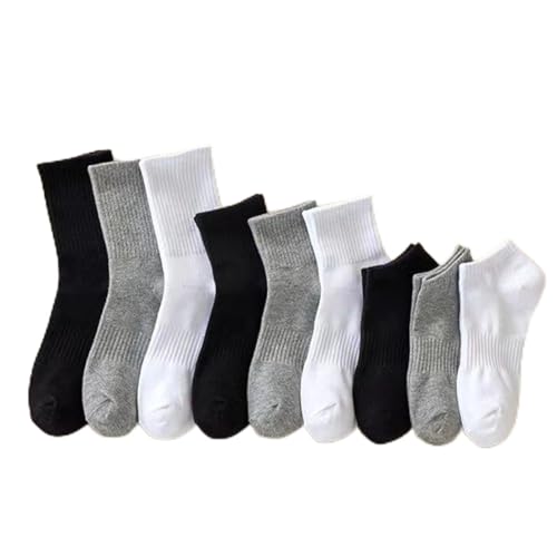 Socks Men's Mid Cut Sports Black & White Summer Men's Socks Thin Non Cotton Couple Socks