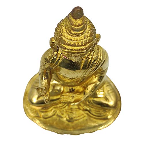 Image of Plus Value Brass Blessing Buddha Statue Idol Showpiece, Home Office Decor & Handicraft Products (Size 5.5 inches)