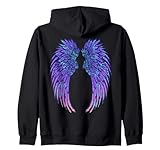 T-Shirts by Irregulariteez Unisex Angel Wings Zip Hoodie - Black, S