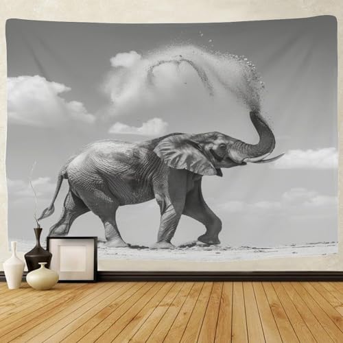 Poster mural éléphant 3D grand format 180x230 cm en tissu de tapisserie murale suspendre