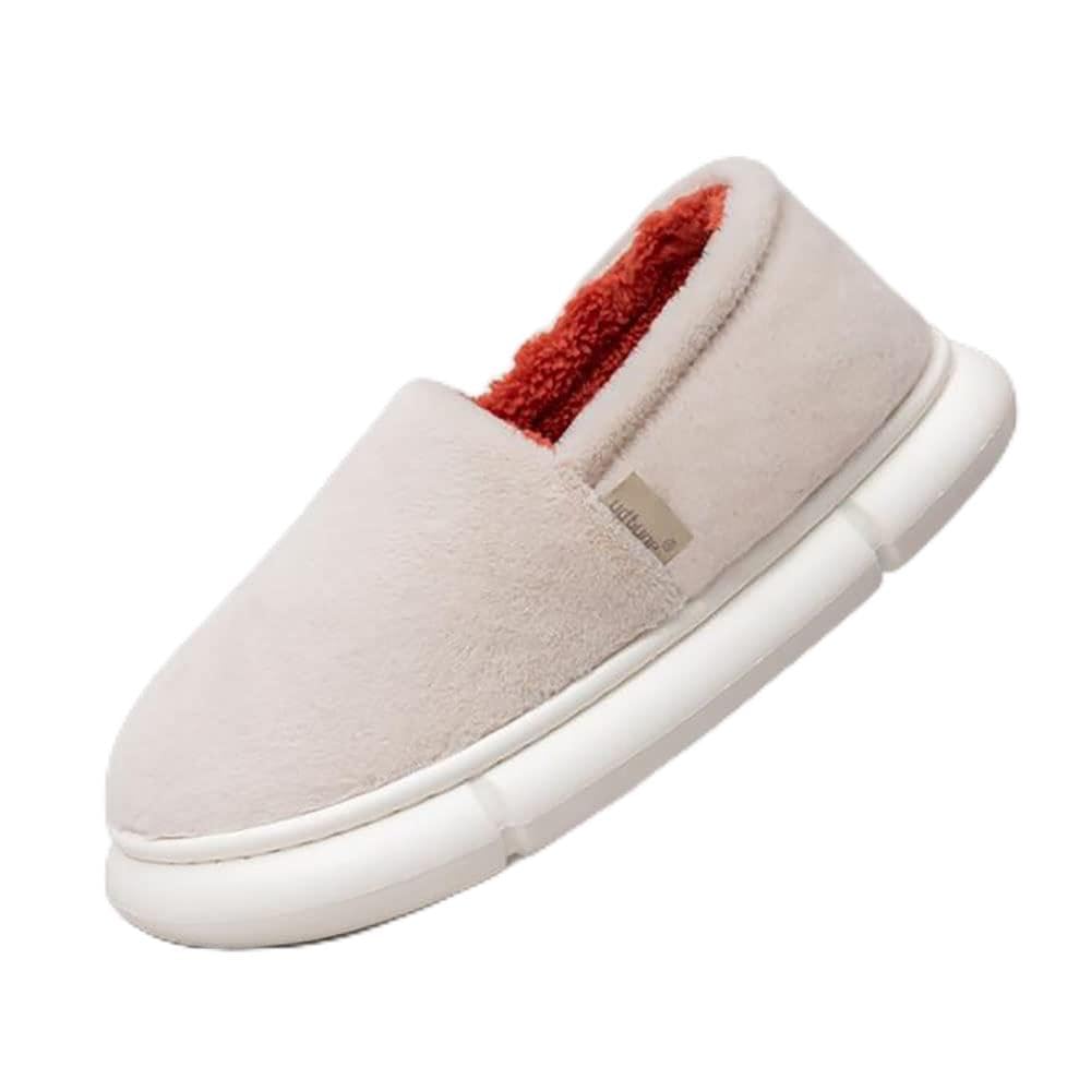 Pantoufles haut de gamme en mousse résiliente et peluche douce blanche 44
