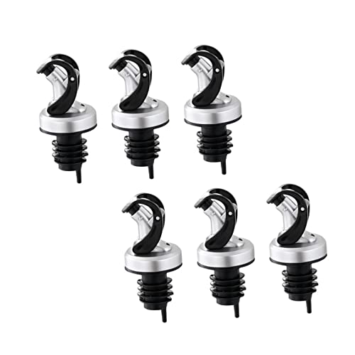 GRIRIW 6pcs Automatic Flip Nozzle Oil Bottle Caps Oil Bottle Stoppers Oil Dispenser Oil Pourer with Cap Olive Oil Bottle Spout Bottle Pour Tapered Spouts Liquid Pourer Rubber