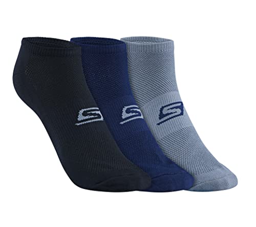 Image of SKECHERS SOCKS - PACK OF 3 MENS MICROFIBER NON TERRY NO SHOW (S20010ID-GYBL L)