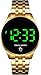 LED Touchscreen Armbanduhr Gold Edelstahl Minimalistisches Design Armbanduhr Modische 3ATM Wasserdicht