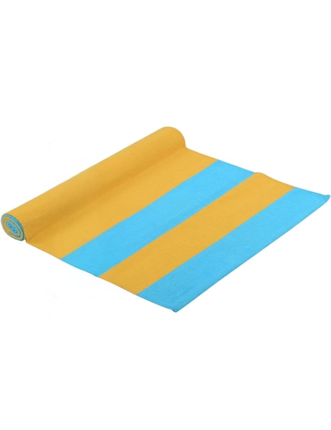 JX Fashion Homes Handloom Cotton Yoga Mat With Free Carry Bag, 180 cm x 60 cm (Yellow & Turquoise) - Big Size-image-30