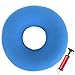 Ouceanwin Pierścień do siedzenia z hemoroidami Dekubitus jasnoniebieski, nadmuchiwana ortopedyczna poduszka do siedzenia, okrągły pierścień do siedzenia z pompką, do zapaleń, dolegliwości kości ogonowej, ciąży, porodów