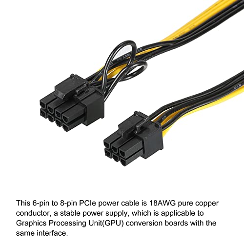Cable PCIe 6 a 8 pines PATIKIL con conectores robustos para alimentación de GPU de 220 mm 5