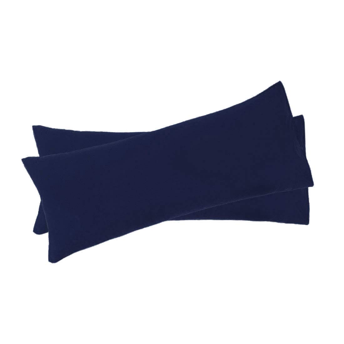 sourcing map Bolster Pillowcase Soft 1800 Series Microfiber 90 Gsm Ployester, Set of 2 Long Pillow Covers for Body Pillows 4ft, 4.5ft, 5ft, 6ft Navy Body(51cmx183cm) โ image 1