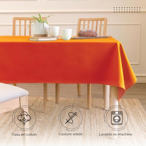 Nappe de salle à manger orange 140x230 cm pour sublimer vos repas