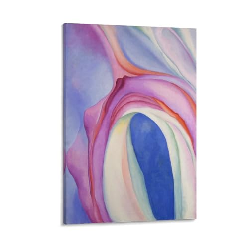 Toile Georgia O'Keeffe Musique Rose et Bleu 40x60cm déco chambre moderne
