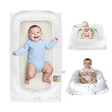 Loevin Portable Baby Lounger for Newborn 0-12 Months, Soft Breathable Baby Play Mat and Adjustable Diaper Changing Pads for Home&Travel, Newborn Essentials Gifts for Boys & Girls (White)