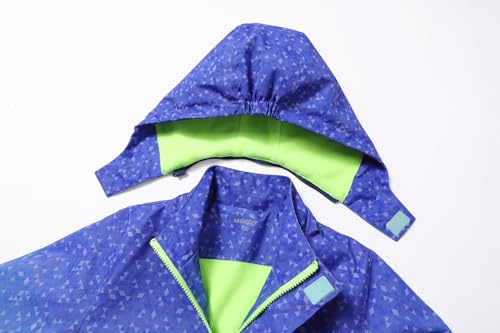 Image of MGEOY Kids Rain Jacket, Waterproof Lightweight Hooded Windbreaker for Boys Girls 4-14Y